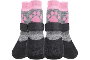 KOOLTAIL Anti Slip Dog Socks for Hot/Clod Pavement to Prevent Licking Paws,Dog Booties for Hardwood Floors, Traction Rain Dog Boots&Paw Protectors Shoes with Grip for Small Medium Large Senior DogsXXL