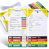 Jaloro 50 Pcs Triage Tags with Perforations, 8" x 4" | Training Use, Injury Level Sections Triage Tag, Random Start Sequential Numbering, First Aid, Emergency Response