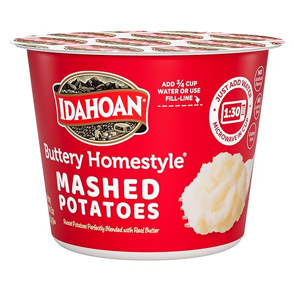 IDAHOAN MASHED POTATOES CUP, BUTTERY HOMESTYLE, 1.5 OUNCE