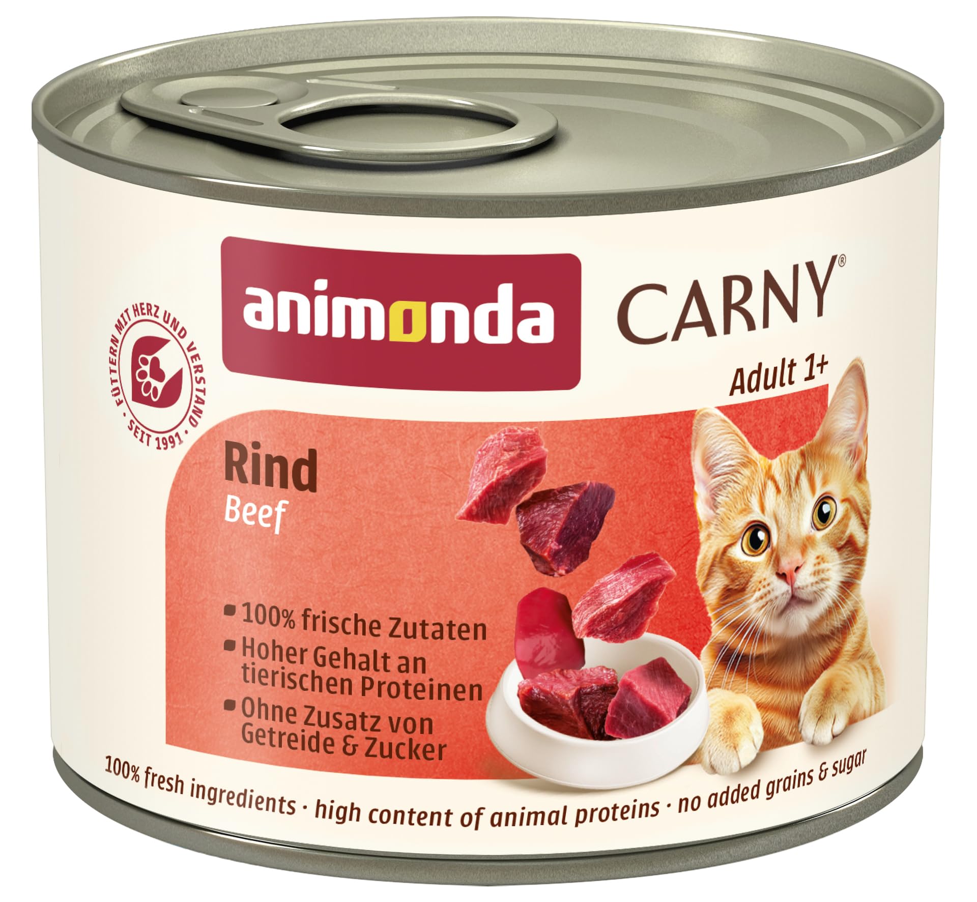 animonda Carny Adult cat food, wet food for adult cats, beef, 6 x 200g