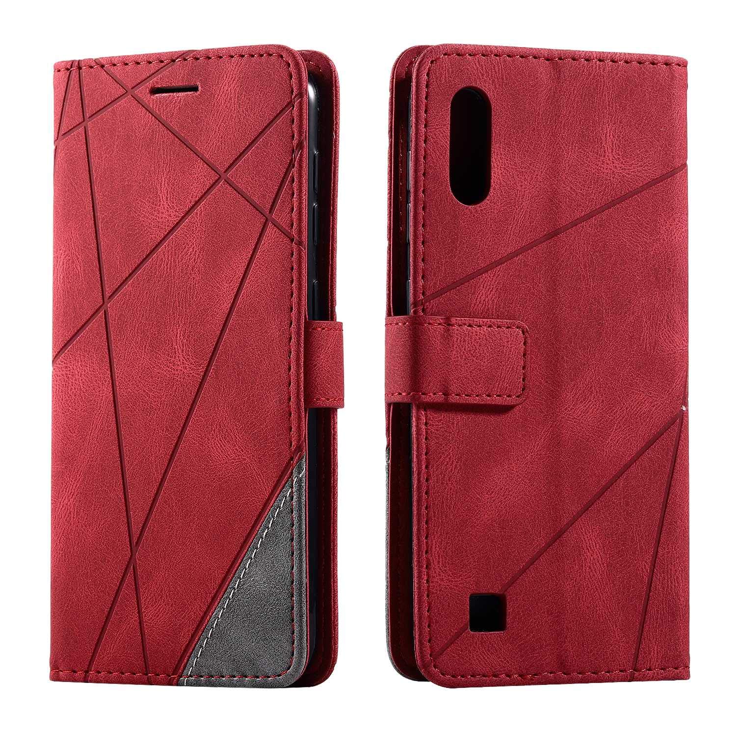 SONWO Case for Galaxy M10 / Galaxy A10 Case, Premium Leather Flip Wallet Case Magnetic Closure Card Slots Kickstand Phone Case for Samsung Galaxy M10 / Galaxy A10, Red