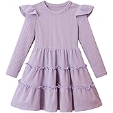 LYXIOF Toddler Baby Girl Long Sleeve Dress Girls Ruffle Sleeve A-Line Swing Fall Winter Dresses