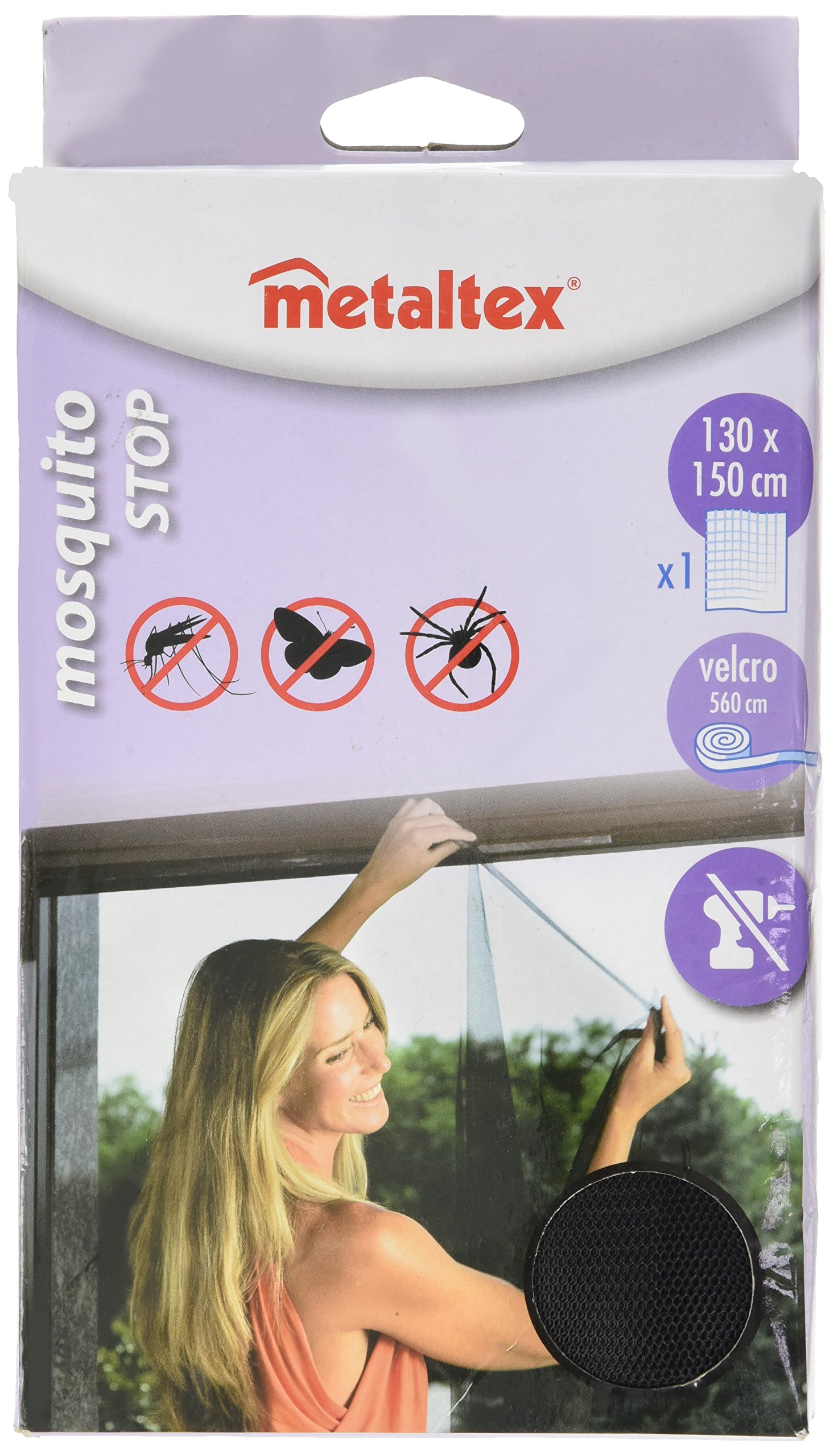 Metaltex 297702 – Mosquito Net for Window, 130 x 150 cm, Black