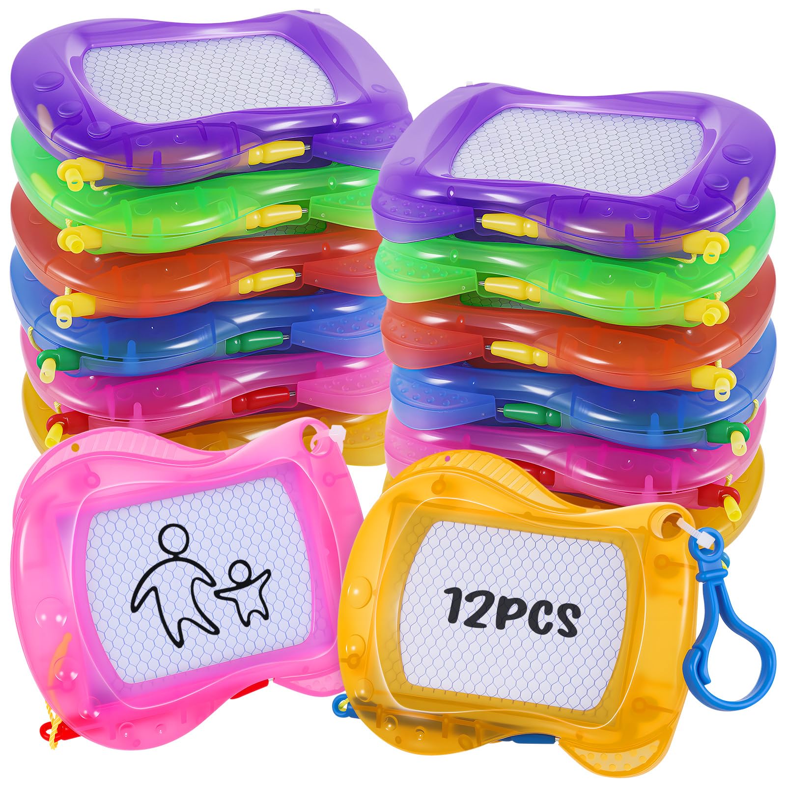 Yimomoyi Magnetic Drawing Board for Kids, 12 Pack Erasable Doodle Sketching Writing Board Pad Travel Games for Kids in Car, Magnetic Drawing Board Kid, Birthday Party Favour, Goodie Bag Filler