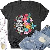 Mental Health Matters Shirt Women Inspirational Tshirts Human Brain Mental Health Illness Awareness Tops