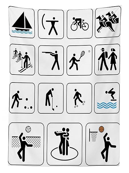 Olympics Decorations Tablecloth Sports Competition Games Signs