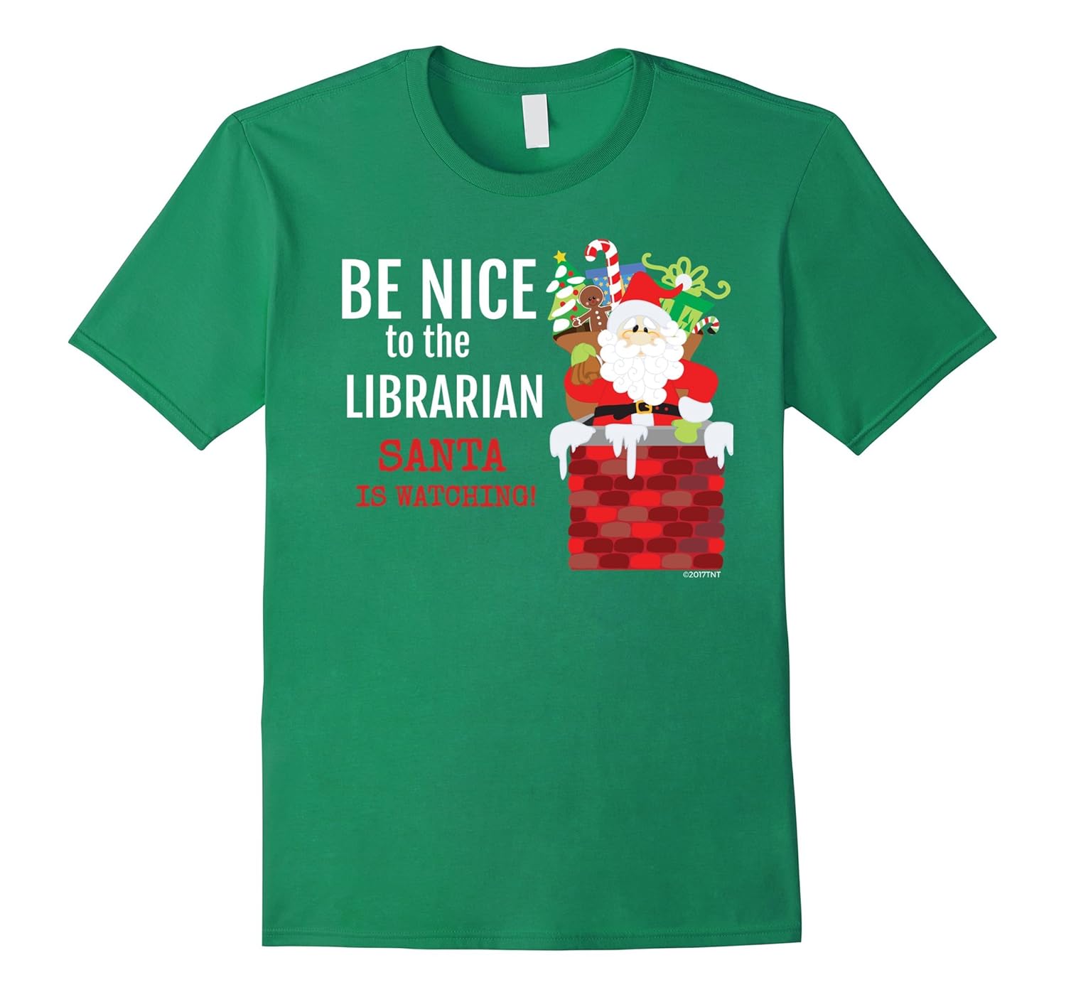 Best Price Librarian Christmas Santa is Watching Fun TShirt-ANZ