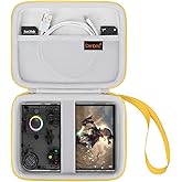 Canboc Carrying Case for G350/ RG40XXV/ RG406V/ RG405V Retro Handheld Game Console, RG40XXV Video Gaming Console Storage Box, Mesh Pocket fits Cable, SD Card, Yellow (Case Only)