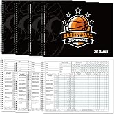 Qilery Basketball Scorebook 35 Games Basketball Stats Book Bulk Side by Side Scorekeeper Tracking League for Coaches, Scorekeepers, Adult, Youth