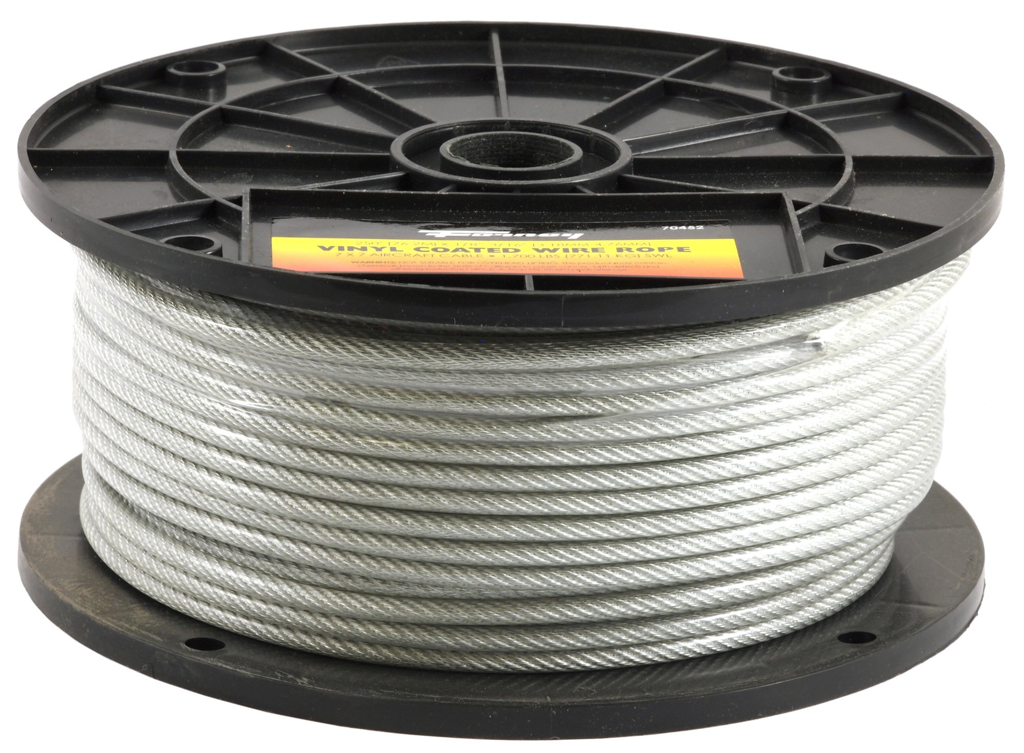 Forney 70452 Wire Rope, Vinyl Coated Aircraft Cable, 250Feetby1/8Inch thru 3/16Inch Buy