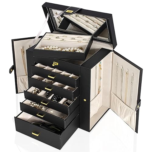 AKOZLIN Huge Jewelry Box Organizer Functional Lockable, Large