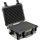 Pelican 1400 Case With Foam (Black) | Watertight structural copolymer with foam insert and purge valve for photography, audio gear and instruments