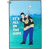 Artpreti Funny Golf Towel, Printed Golf Towels for Golf Bags with Clip, Golf Gift for Men Husband Boyfriend Dad, Birthday Gifts for Fan - It's All in The Hips