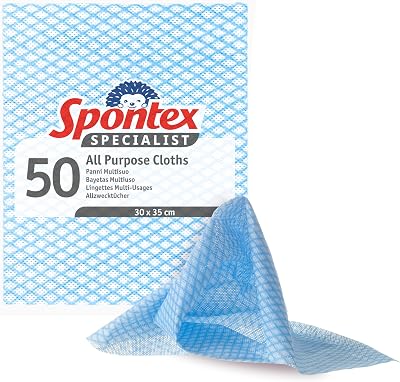 Spontex Specialist All Purpose Cloths 50 Pack 30 x 35 cm Wet Dry