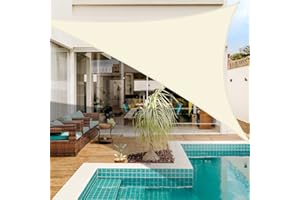 Neween Shade Sail, 6'7''x 6'7''x 6'7'' Sun Shade Sail Triangle Waterproof for Patio Yard Deck Pergola Outdoor Sun Sail Shade 98% UV Block Sunshade Beige Color