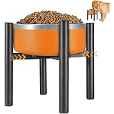 PROERR Lifted Dog Bowl Stand - Without Bowls, Single Raise Pet Food Table Adjustable Wide 6-10", Tall 8 10 12" - Bowl Stand Size Optional, Dog Bowls Holder Elevated for Small Medium Large Dogs Breed