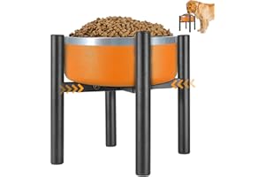 PROERR Lifted Dog Bowl Stand - Without Bowls, Single Raise Pet Food Table Adjustable Wide 6-10", Tall 8 10 12" - Bowl Stand Size Optional, Dog Bowls Holder Elevated for Small Medium Large Dogs Breed