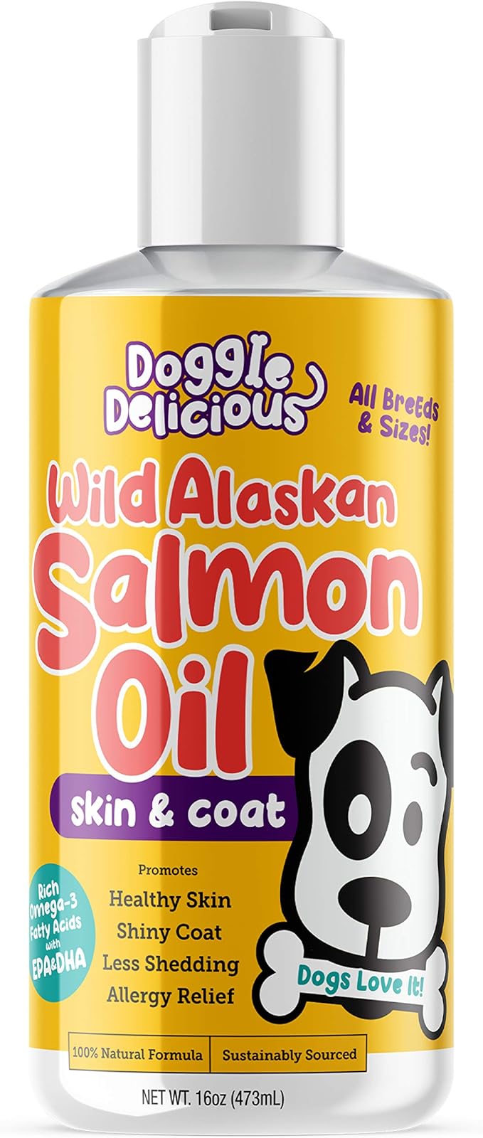 Pure Wild Alaskan Salmon Oil for Dogs All Natural Omega 3