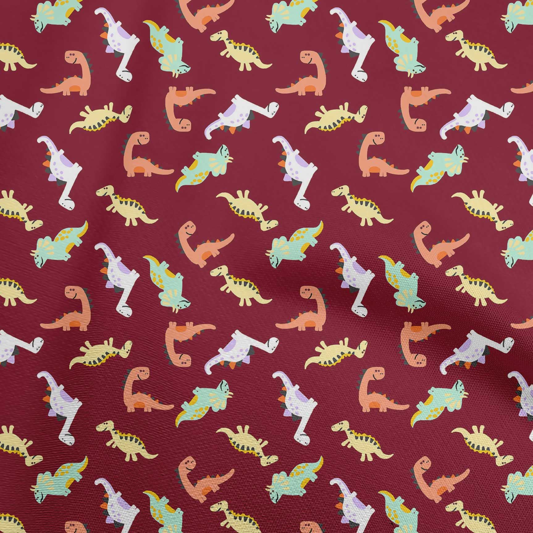 oneOone Cotton Poplin Twill Maroon Fabric Colorful