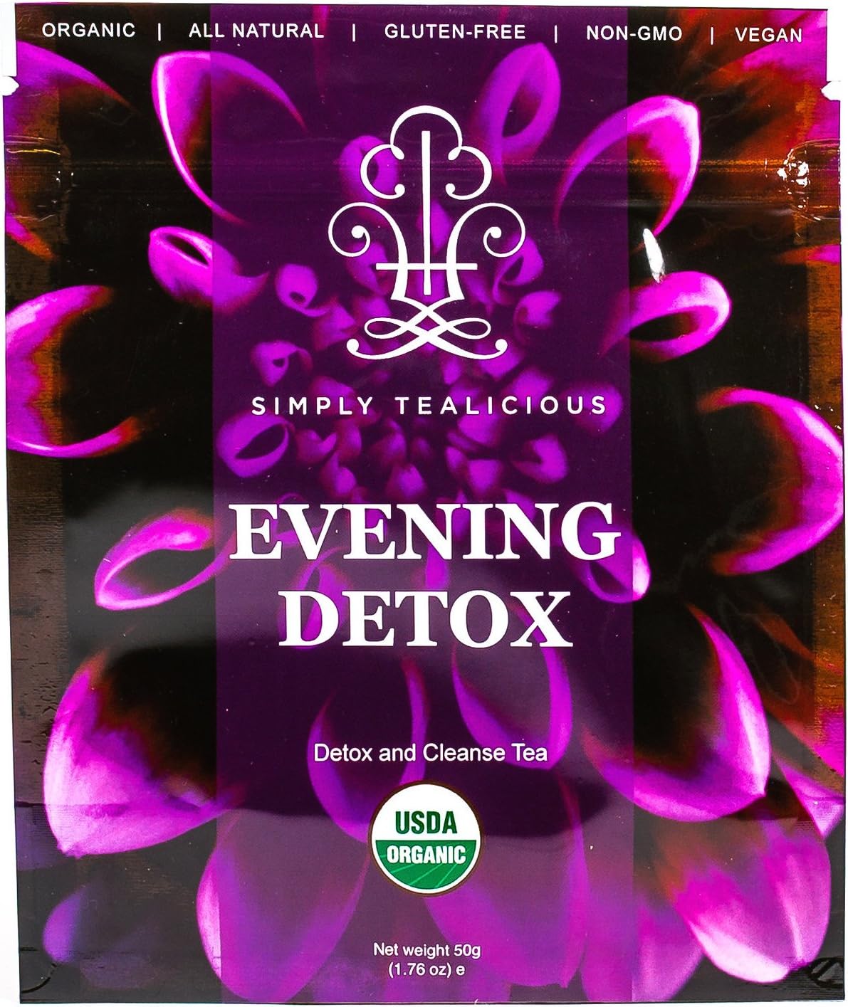 SIMPLY TEALICIOUS Detox Tea + Cleanse + Teatox: Natural Weight Loss Tea, Reduces Bloating, 100% Certified USDA Organic!