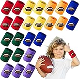 Zomiboo 24 Pieces/12 Pairs Football Party Favors Sports Wristbands for Kids Gifts Bulk Football Birthday Party Supplies Decorations Sweat Bands, 6 Style