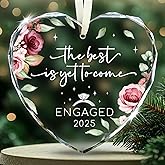 Engagement Gifts for Couples - The Best is Yet to Come Engaged 2025 Glass Ornament – Just Engaged Present Ideas for Newly Women, Bride to Be, Fiance, Friend, Daughter