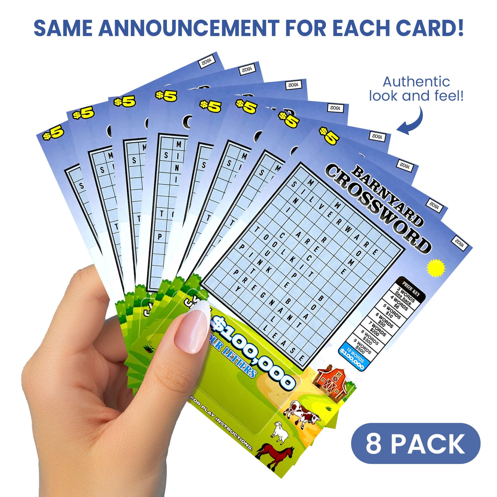 Pregnancy Announcement Lottery Scratch Off Cards for Summer! - Pack of 8 Tickets for Your Memorable Baby Announcement - Perfect Pregnancy Announcement Cards for Grandparents Husband Parents Friends