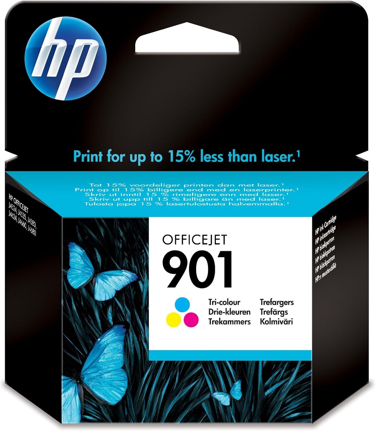 HP CC656AE 901 Original Ink Cartridge, Tri-Colour, Single Pack, Standard