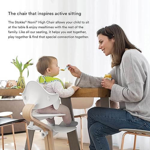Stokke Nomi High Chair, Grey/Oak Inspires Active Sitting Tool