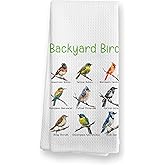 TopXmai Backyard Bird Kitchen Towels, Gifts for Bird Lovers Watchers Women Men Dish Tea Towels for Kitchen, Birding Gifts Decorative Hand Towels for Bathroom, 16x24 Inches,C134-MJ-ZH