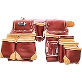 Grain Leather 18 Pockets, Leather Tool Belts for Men, Tool Pouch Rig Set, Tool Bags For Carpenters And Electricians, Construc