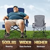 EVER ADVANCED Oversized Folding Camping Chair with Lumbar Support 230KG Blue view 3