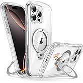 YFVLKEE Magnetic for iPhone 16 Pro Max Case with Stand [Compatible with MagSafe][360° Rotatable Ring Holder Kickstand][Military Grade Protection] Shockproof Case for i Phone 16 ProMax 6.9 Inch, Clear