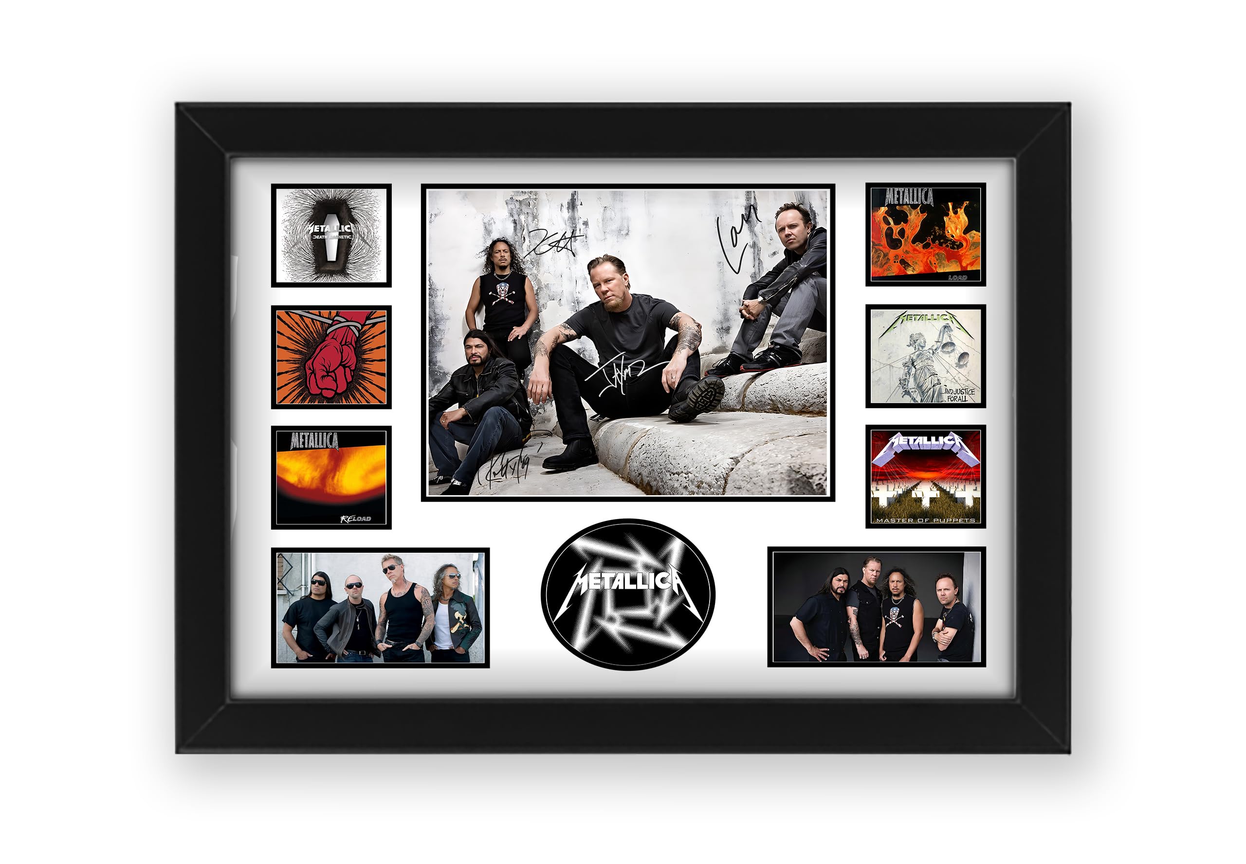 Metallica Signed Poster Print - Limited Edition Autograph Fan Gift – Collectible Memorabilia Merchandise (Framed A4 (30x21cm))