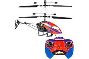 World Tech Toys Marvel Spiderman RC Helicopter – Easy‑Fly Remote Control Helicopter with LED Lights, Durable Body, Coaxial & Rear Rotors – Kids 8+