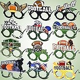 Mega-L 12 Pcs Football Eyeglasses, American Football 2026 Party Supplies Party Favors, Glitter Super Ball Photo Booth Props for Sports-themed Gameday Championship Party Decorations