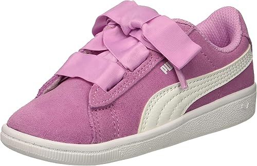 pink pumas with ribbon