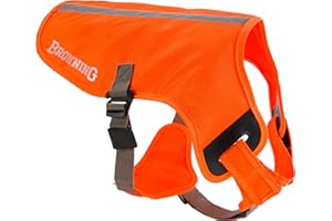 Browning Pet Vests, Hi Vis Safety Vests for Dogs, Safety Orange, Medium, Adjustable Coverage