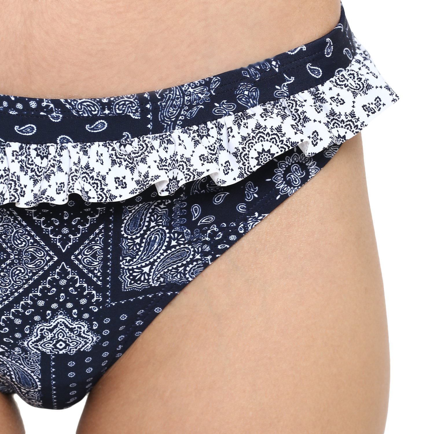 kvl womens printed bikini swimsuit bottom - navy