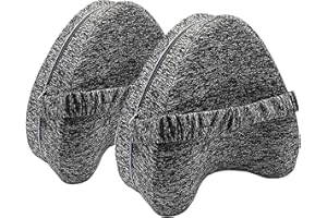 LeoTube Replacement Pillowcase Pillow Cover with Elastic Strap for Contour Legacy Leg & Knee Foam Support Pillow-Cover ONLY (Gray, 2-Pack)