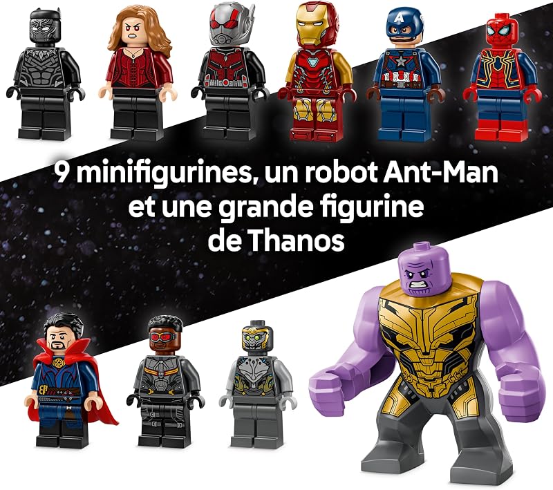ǀ Marvel Combat Final d’Avengers : Endgame - Jeu de Construction avec Figurine de Thanos, Robot Ant-Man & Captain America, Black Panther, Iron Man & Doctor Strange - Cadeau Garçon ou Fille 76323 — photo 7 sur 8