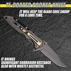 Carimee Pocket Knife 3.3”, Premium Folding EDC