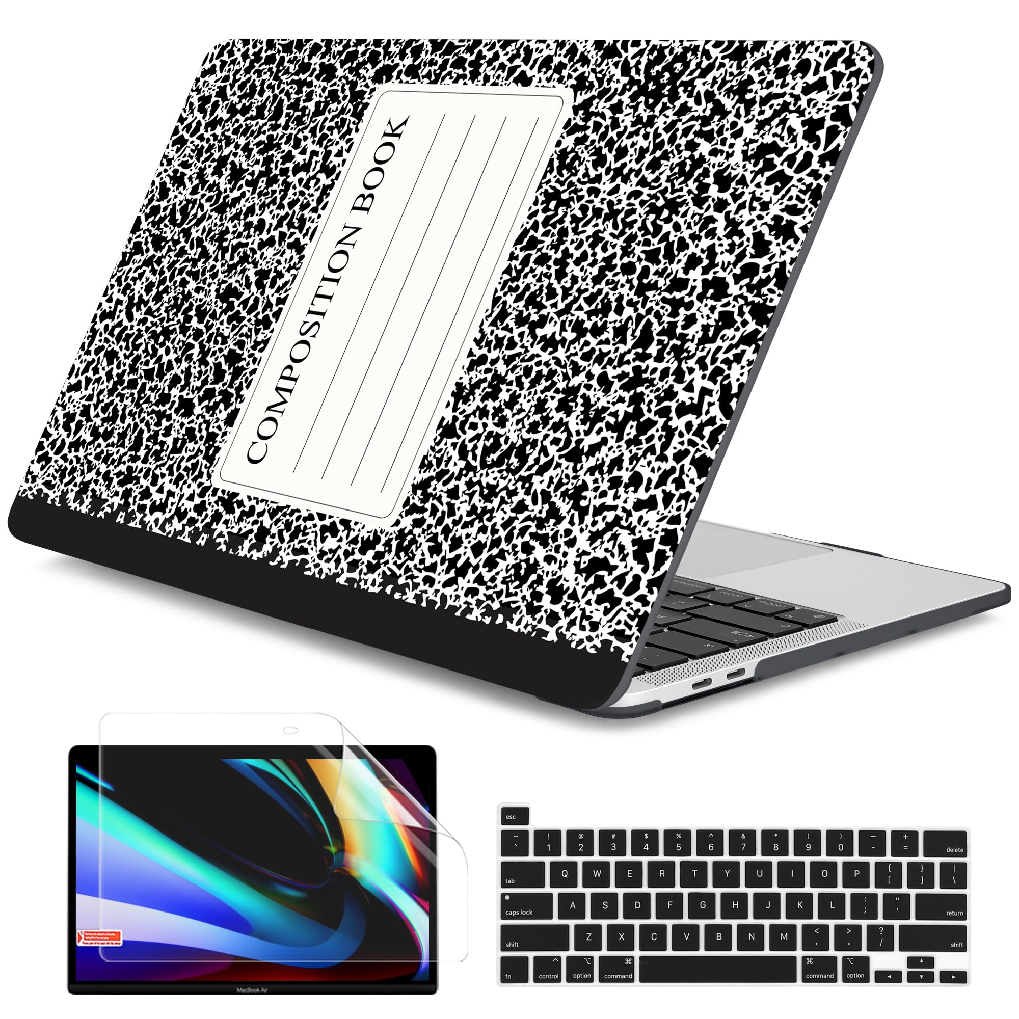 Photo 1 of Dongke MacBook Pro 13 inch Case Model A2251/A2289 2020 Released, Plastic Hard Shell Case Cover for MacBook Pro 13 inch with Retina Display & Touch Bar Fits Touch ID (Composition Book)