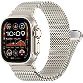 Milanese Mesh Loop Compatible with Apple Watch Bands for Men 44mm 49mm 45mm 46mm 40mm 38mm 41mm 42mm, Stainless Steel Metal Magnetic Strap for iWatch Band Series 11 10 9 8 7 6 5 4 3 2 1 SE Ultra3 2 1