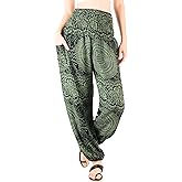 Boho Pants | Harem Pants Women with Pockets | Soft & Breathable Flowy Pajamas | Soft Yoga Pants| Hippie Clothes for Women