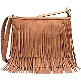 Western Cowgirl Fashion Style Leather Fringe Crossbody Handbags Women Purse Country Everyday Shoulder Bag