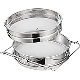 Fasmov Stainless Steel Honey Strainer, Double Sieve, Beekeeping Equipment Mesh Filter Screen, Honey Extractor Equipment, 9" Diameter x 4" Depth