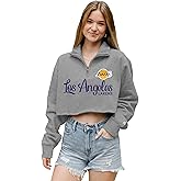 Blue 84 NBA womens Nba Officially Licensed Women's Cropped Quarter Zip Sweatshirt Graphite