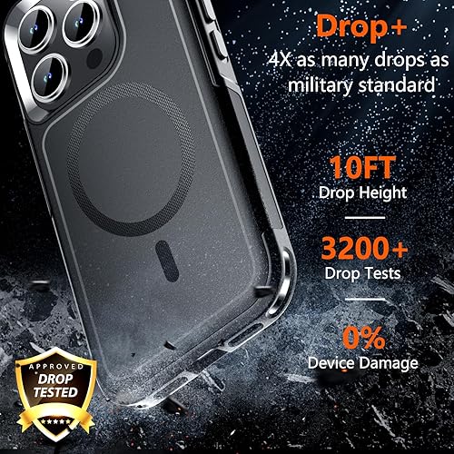 SUPFINE for Magnetic iPhone 14 Pro Case (Compatible with MagSafe) (10 FT  Military Dropproof) 2X (Tempered Glass Screen Protector) Non-Slip Phone  Case Cover,Black in Kenya | Whizz Cases