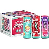 Alani Nu VARIETY PACK CHERRY SLUSH, JUICY PEACH, HAWAIIAN SHAVED ICE Sugar Free, Low Calorie Energy Drinks, 200mg Caffeine, Biotin B Vitamins, Zero Sugar, 10 Calories, 12 Fl Oz Cans, 12 Pack